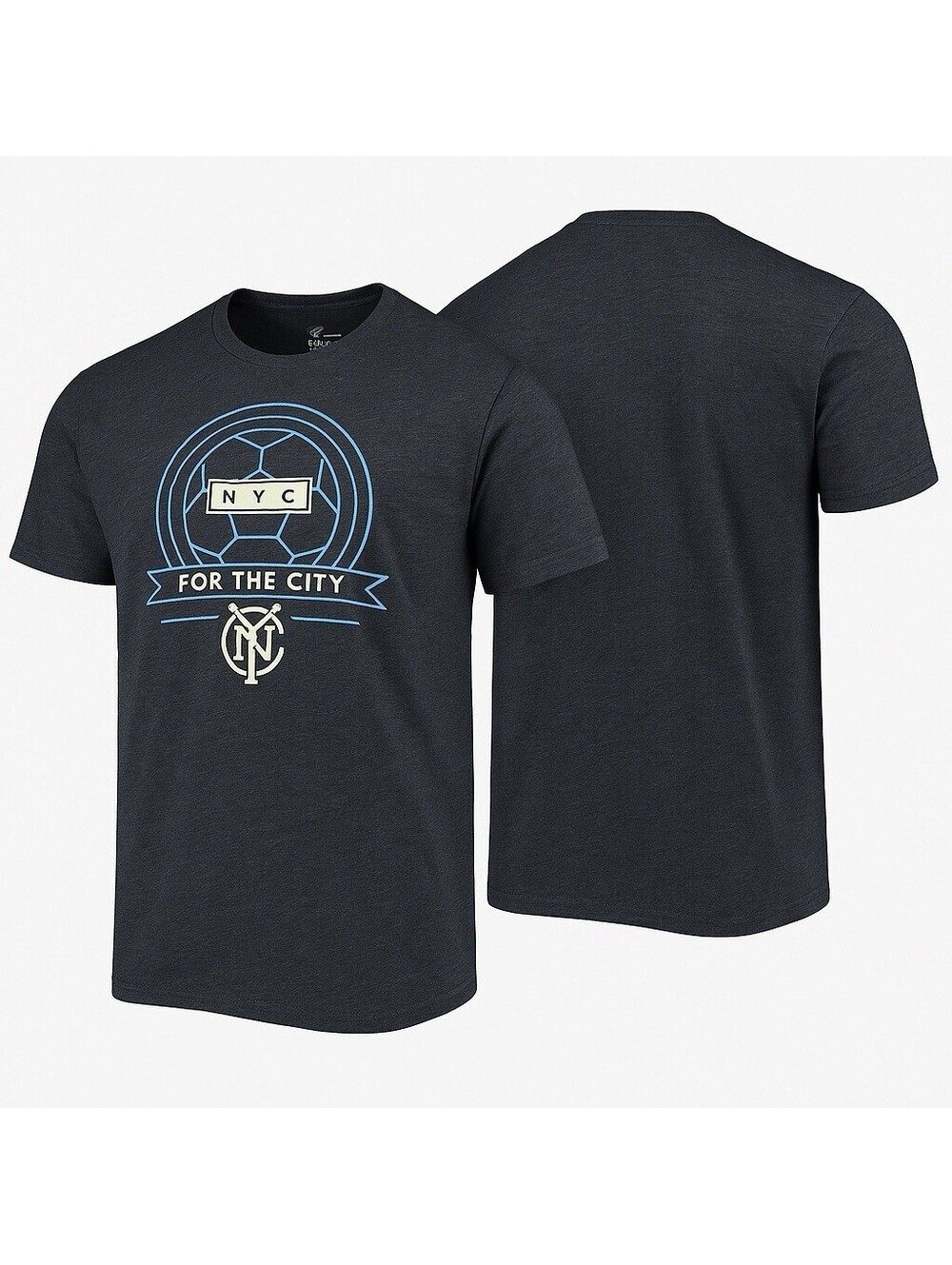 NYCFC T-Shirt Medium Fanatics MLS Soccer Tee For The City Logo NYC FC 27x18.5